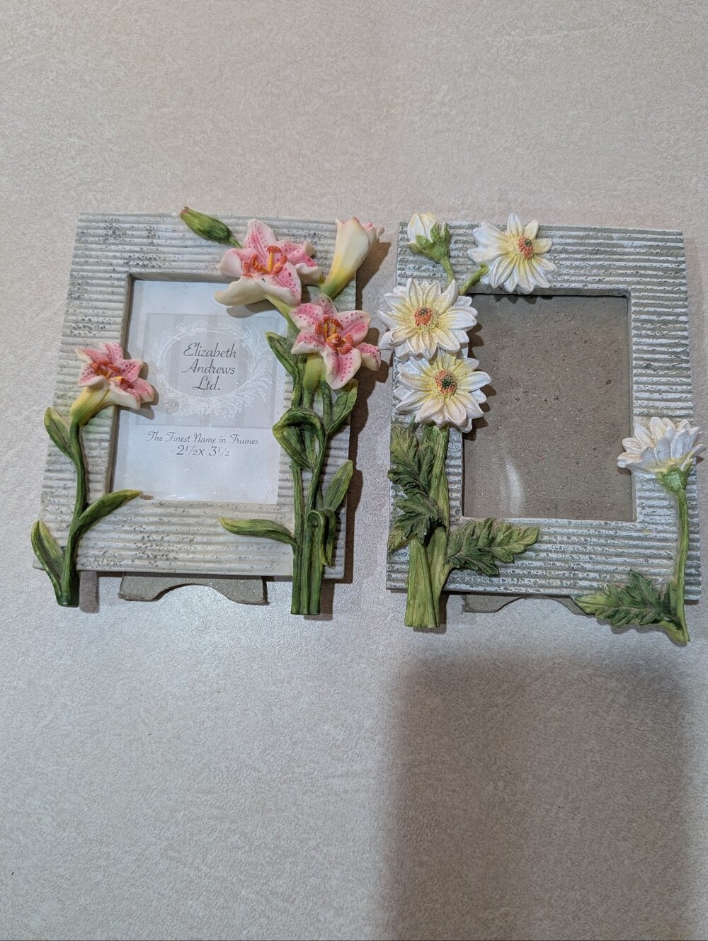 Vintage Elizabeth Andrews Resin Frame Lot Bundle 3D Daisy Flower Cottagecore 90s